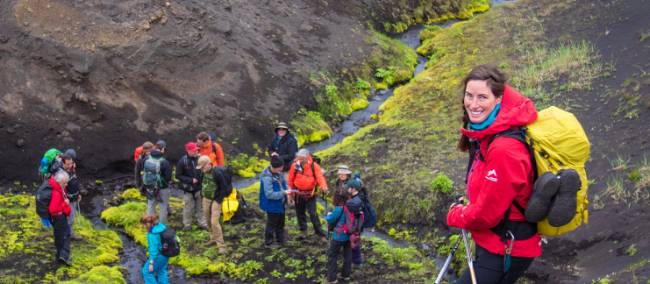 Hikers on the Laugavegur Trail
